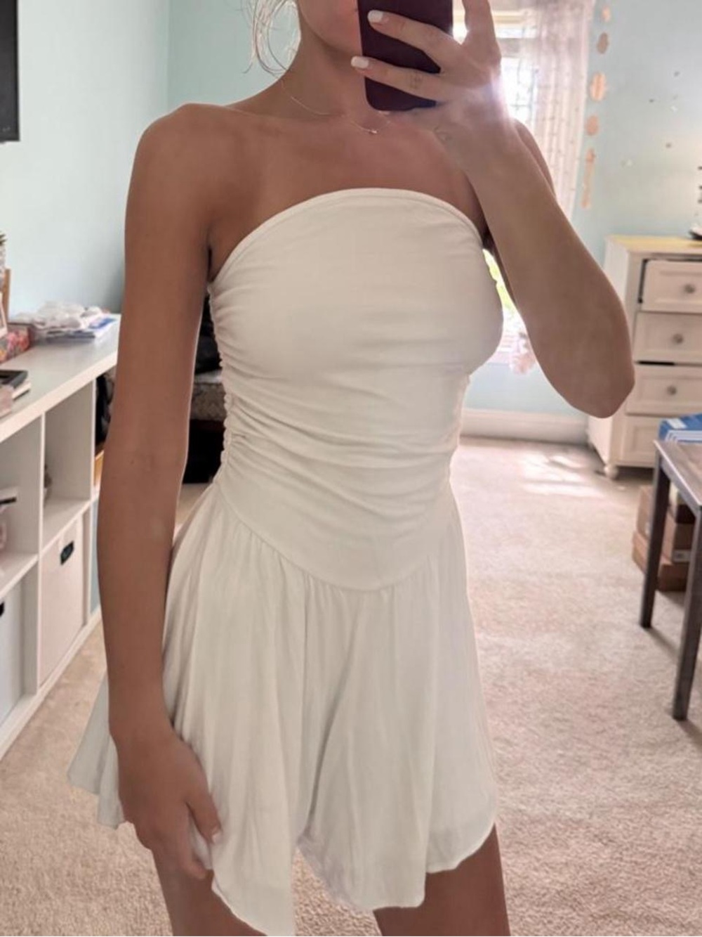 Urban Outfitters white strapless romper- Size M